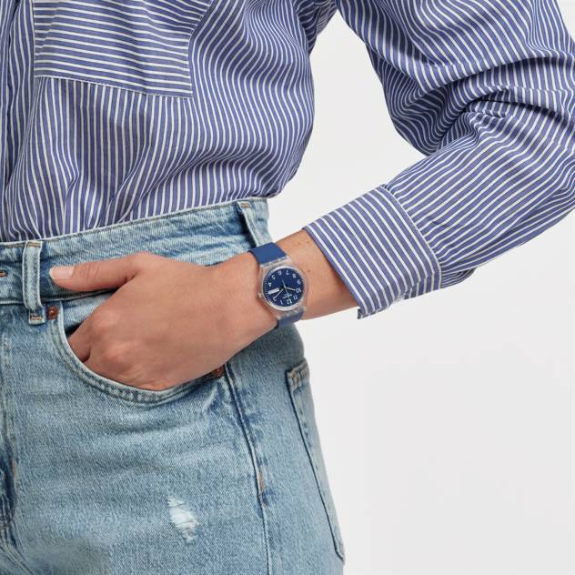 Swatch Uhr "Rinse repeat navy" Schlussverkauf