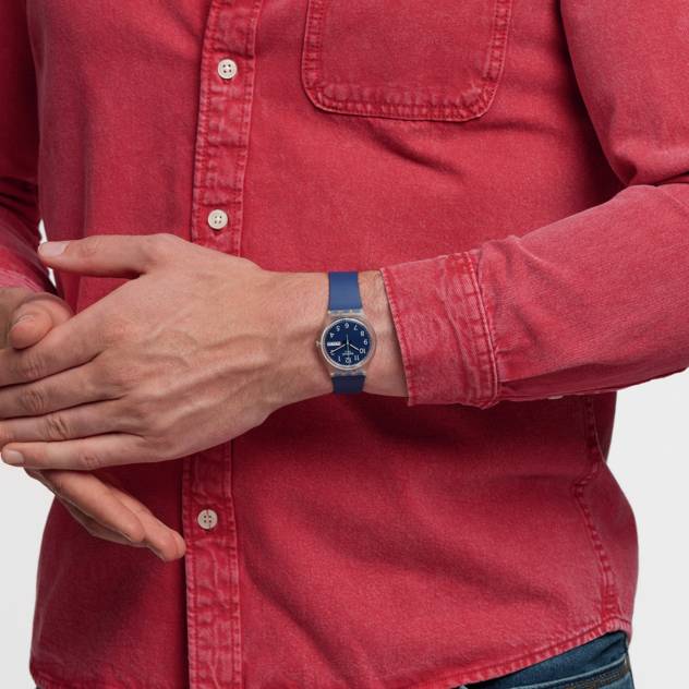 Swatch Uhr "Rinse repeat navy" Schlussverkauf