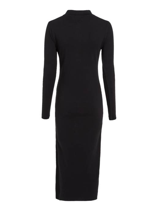 CALVIN KLEIN JEANS WOVEN LABEL RIB POLO LS DRESS Letzte 2 Tage