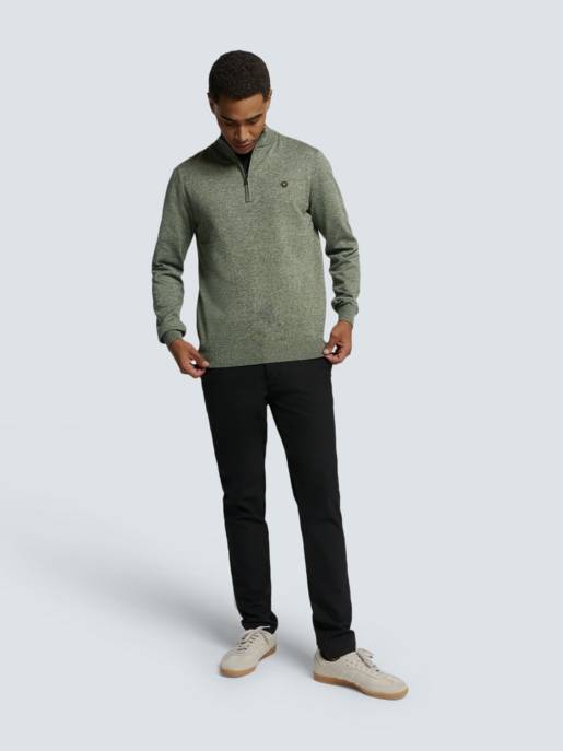 No Excess Pullover Half Zip 2 Coloured Melange Fabrikverkauf