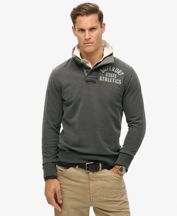 SUPERDRY Henley Sweatshirt "Vintage Athletic" Online Outlet