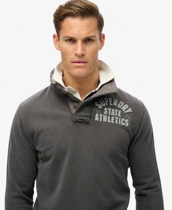 SUPERDRY Henley Sweatshirt "Vintage Athletic" Online Outlet