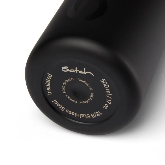SATCH Edelstahl-Trinkflasche "Black Steel" Kostenloser Versand