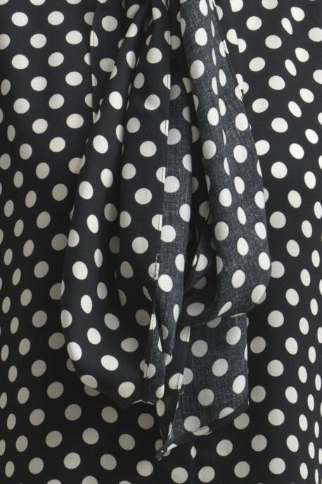 MILANO ITALY BLOUSE W BOW TIE SCARF AE PLACKET A Kostenloser Versand international