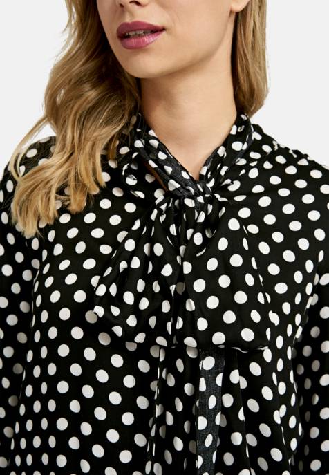 MILANO ITALY BLOUSE W BOW TIE SCARF AE PLACKET A Kostenloser Versand international