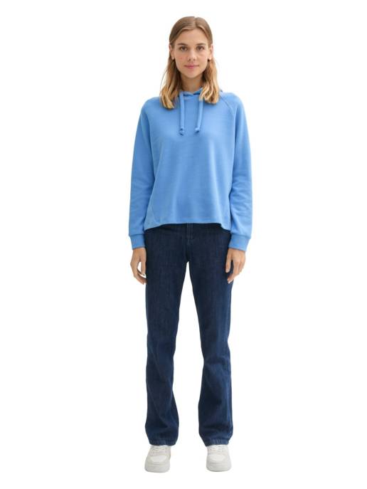 DENIM Tom Tailor Cozy hoodie with strings Preisnachlass
