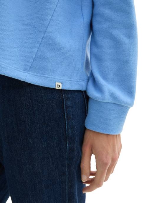 DENIM Tom Tailor Cozy hoodie with strings Preisnachlass