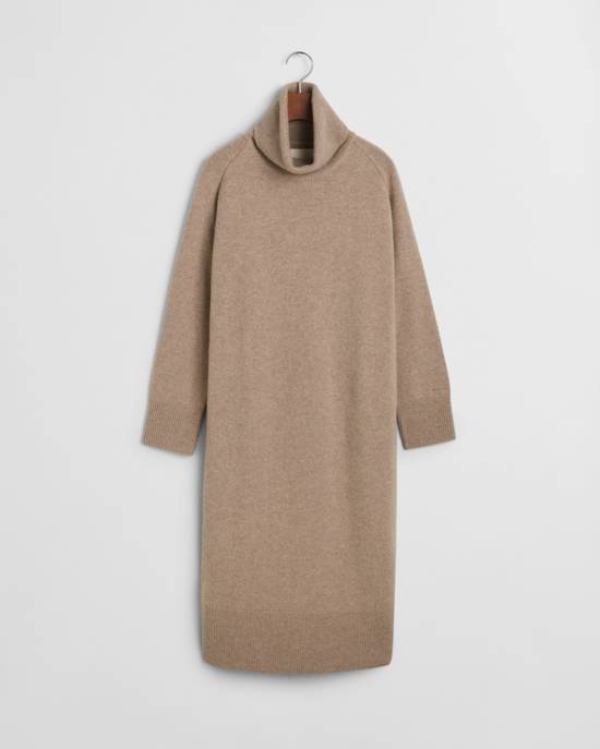 GANT HERRINGBONE DETAIL ROLLNECK DRESS