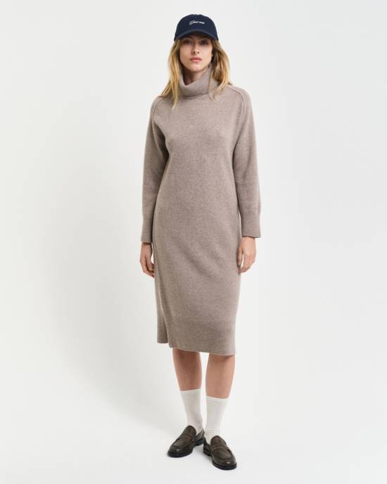 GANT HERRINGBONE DETAIL ROLLNECK DRESS Bestseller