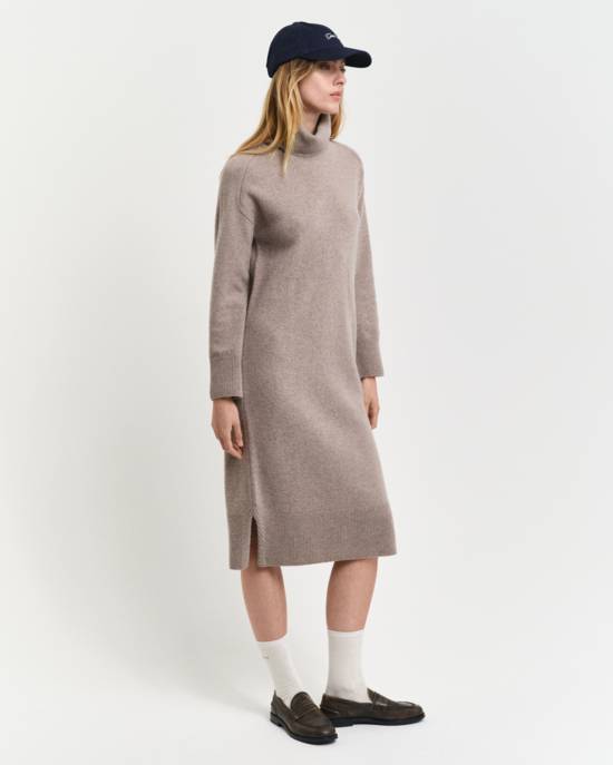 GANT HERRINGBONE DETAIL ROLLNECK DRESS Bestseller