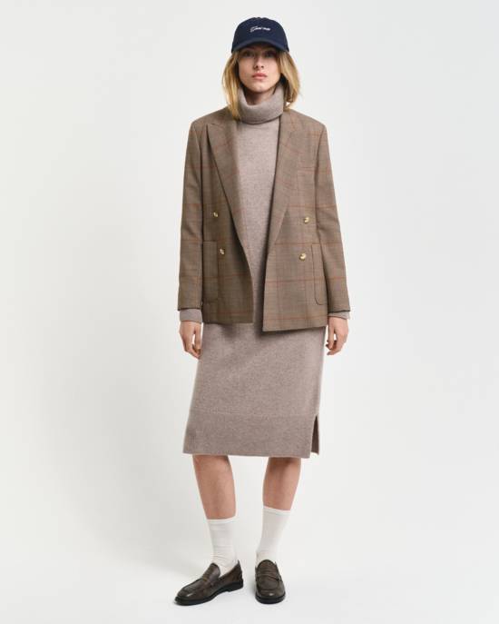 GANT HERRINGBONE DETAIL ROLLNECK DRESS Bestseller