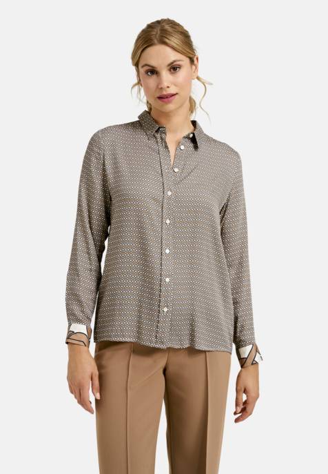 MILANO ITALY BLOUSE W COLLAR AND PLACKET AE 1/1