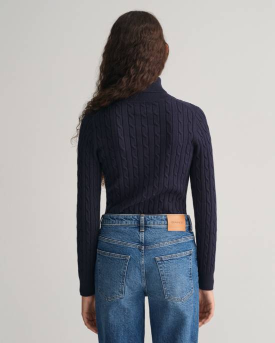 GANT Zopfstrick Rollkragenpullover aus Stretch-Baumwolle Tiefpreis