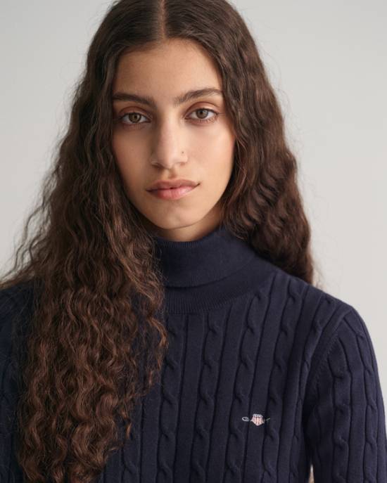 GANT Zopfstrick Rollkragenpullover aus Stretch-Baumwolle Tiefpreis