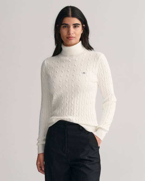 GANT Zopfstrick Rollkragenpullover aus Stretch-Baumwolle Super Sparpreis