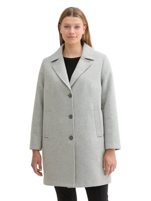 Tom Tailor PLUS Plus - Langer Mantel mit recycelter Wolle Sonderangebot der Fabrik