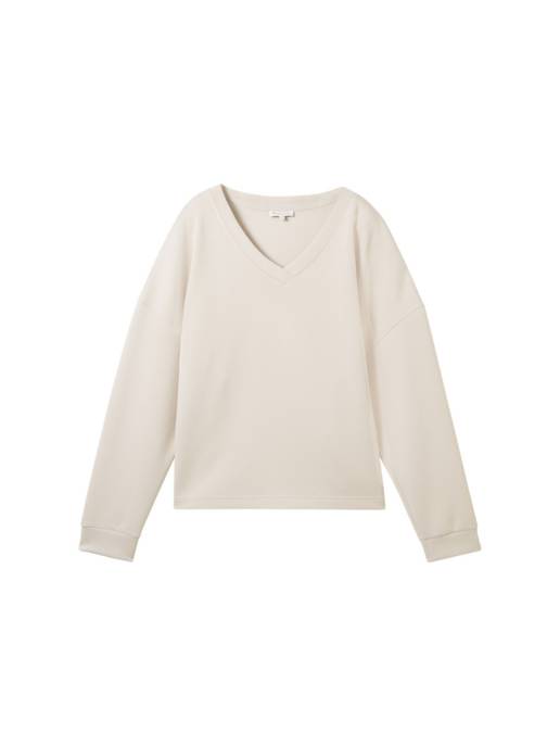 TOM TAILOR Sweatshirt scuba v-neck zollfrei