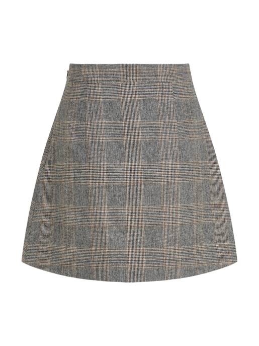 Tommy Hilfiger Wollmix Karomuster Minirock Lagerräumung