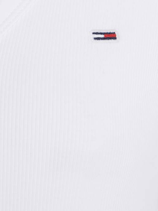 TOMMY JEANS TJW Slim Essential Rib V SS Große Rabatte