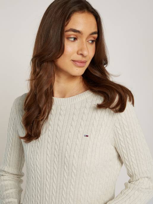 TOMMY JEANS TJW CABLE ESSENTIAL SWEATER Großer Ausverkauf