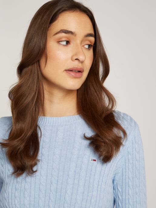 TOMMY JEANS TJW CABLE ESSENTIAL SWEATER Flash Sale