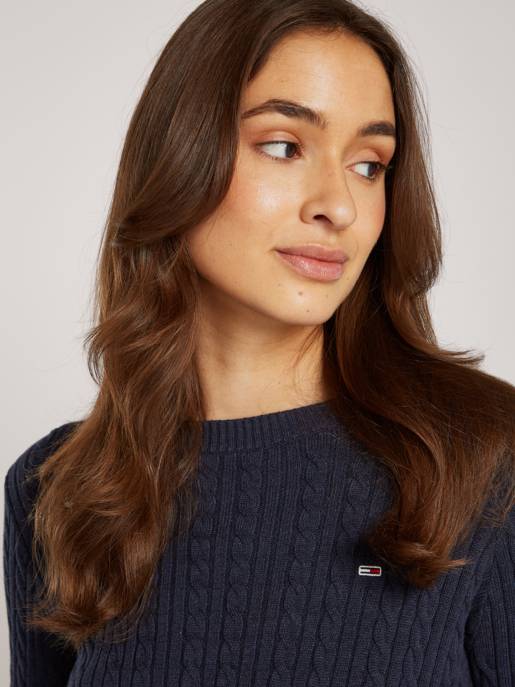TOMMY JEANS TJW CABLE ESSENTIAL SWEATER Begrenztes Angebot