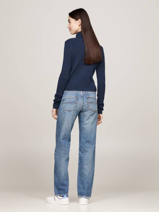 TOMMY JEANS TJW MELANGE TRTLNCK FLAG SWEATER Online Shopping