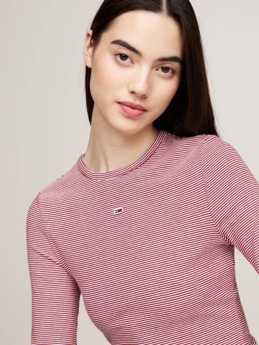TOMMY JEANS TJW SLIM STRIPE ESSENTIAL RIB LS Preisnachlass