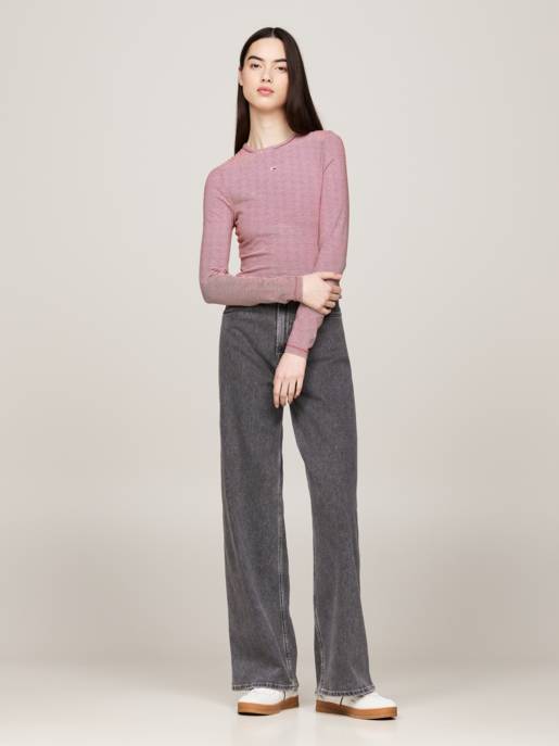 TOMMY JEANS TJW SLIM STRIPE ESSENTIAL RIB LS Preisnachlass