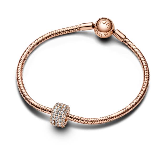 PANDORA Funkelndes Dreireihiges Pavé-Charm VIP-Rabatte