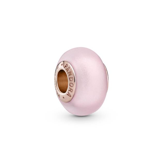 PANDORA Mattes Rosafarbenes Murano-Glas Charm