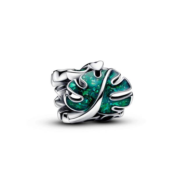 PANDORA Grüne Monstera Blätter Charm Super Rabatt