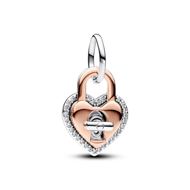 PANDORA Padlock heart sterling silver and 14k ro im Angebot