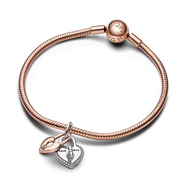 PANDORA Padlock heart sterling silver and 14k ro im Angebot