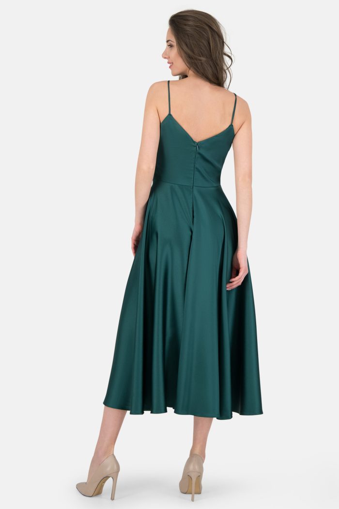 Prestije Spaghetti Kleid drapiert mit Beinschlitz Outlet