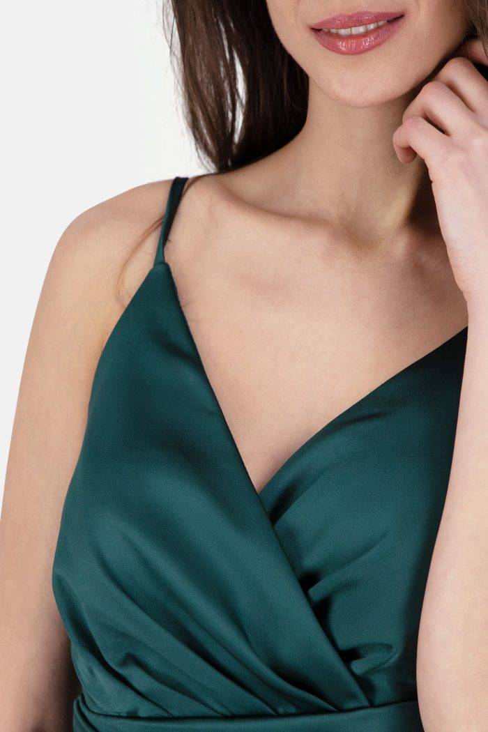Prestije Spaghetti Kleid drapiert mit Beinschlitz Outlet