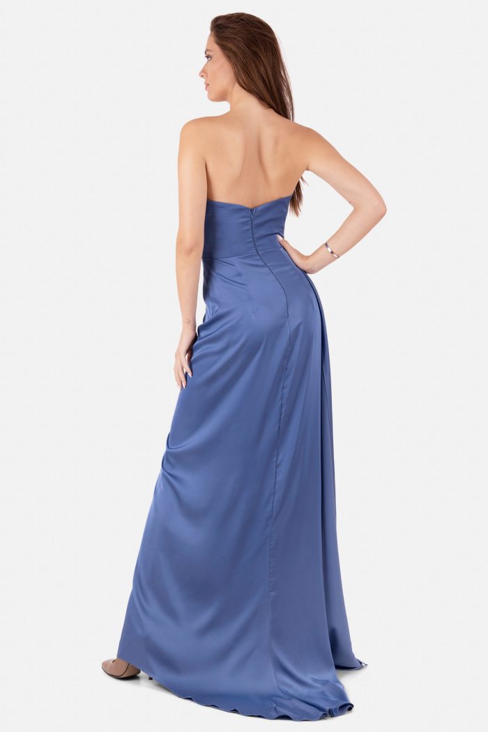 Prestije Drapiertes Maxikleid mit Beinschlitz Großer Ausverkauf