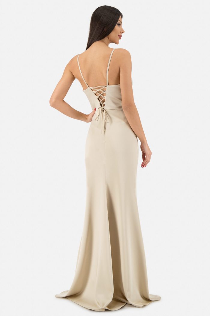 Prestije Satin Maxikleid drapiert im Angebot